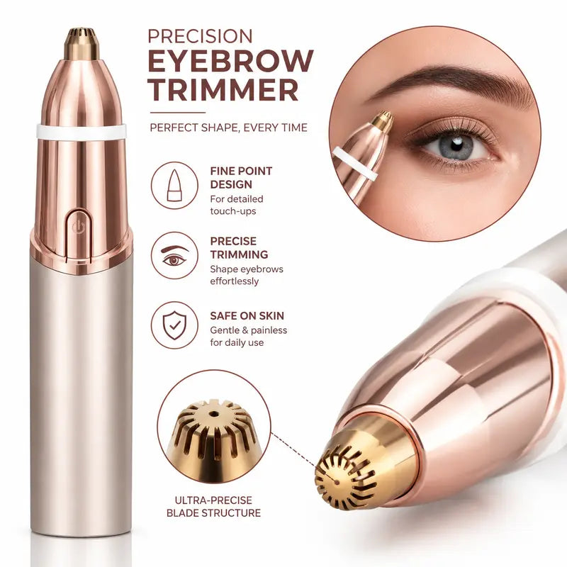 2 in 1 Rechargeable Facial and Eyebrow Hair Trimmer for Women