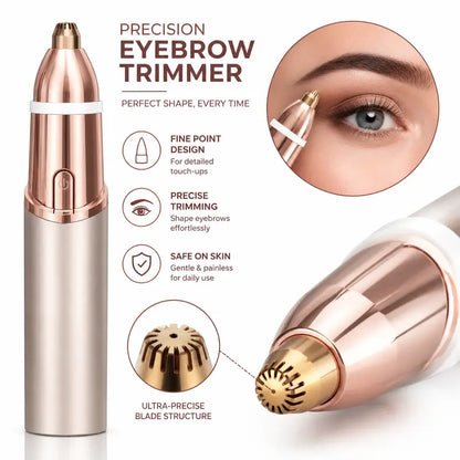 2 in 1 Rechargeable Facial and Eyebrow Hair Trimmer for Women