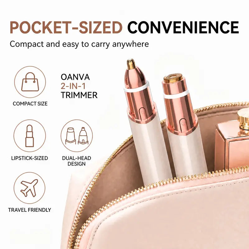 2 in 1 Rechargeable Facial and Eyebrow Hair Trimmer for Women