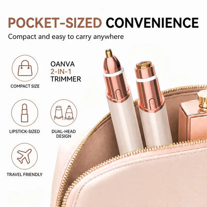 2 in 1 Rechargeable Facial and Eyebrow Hair Trimmer for Women